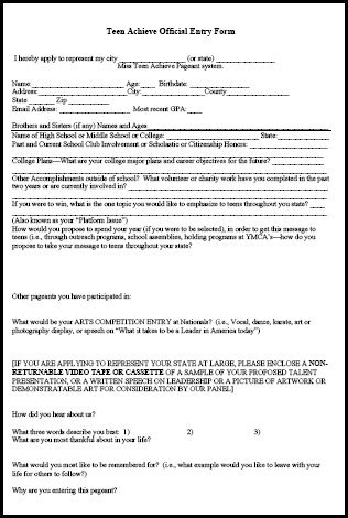 [Entry Form]